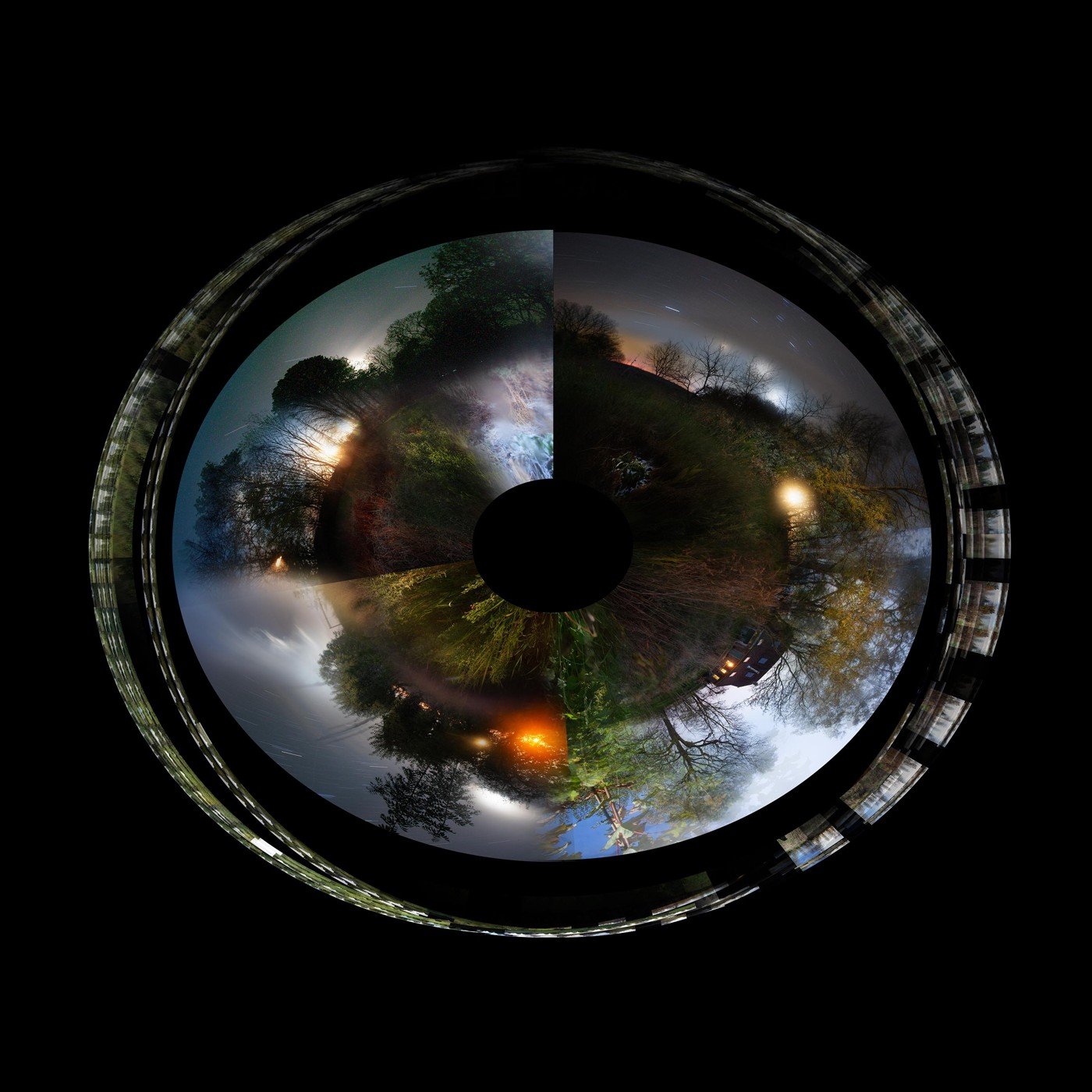 Circular temporal clock visualizing a year of change in Landscapes in Motion
